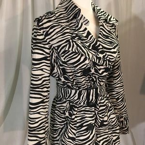Zebra print silk trench